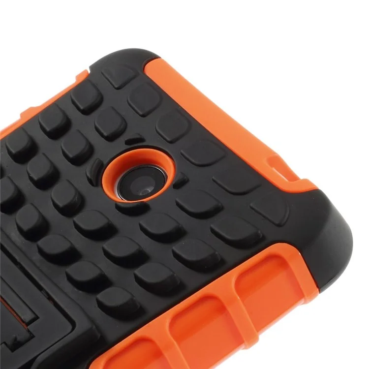 Anti-slip PC and TPU Hybrid Shell with Kickstand for Nokia Lumia 630 / Dual SIM - Orange