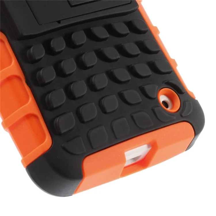 Anti-slip PC and TPU Hybrid Shell with Kickstand for Nokia Lumia 630 / Dual SIM - Orange