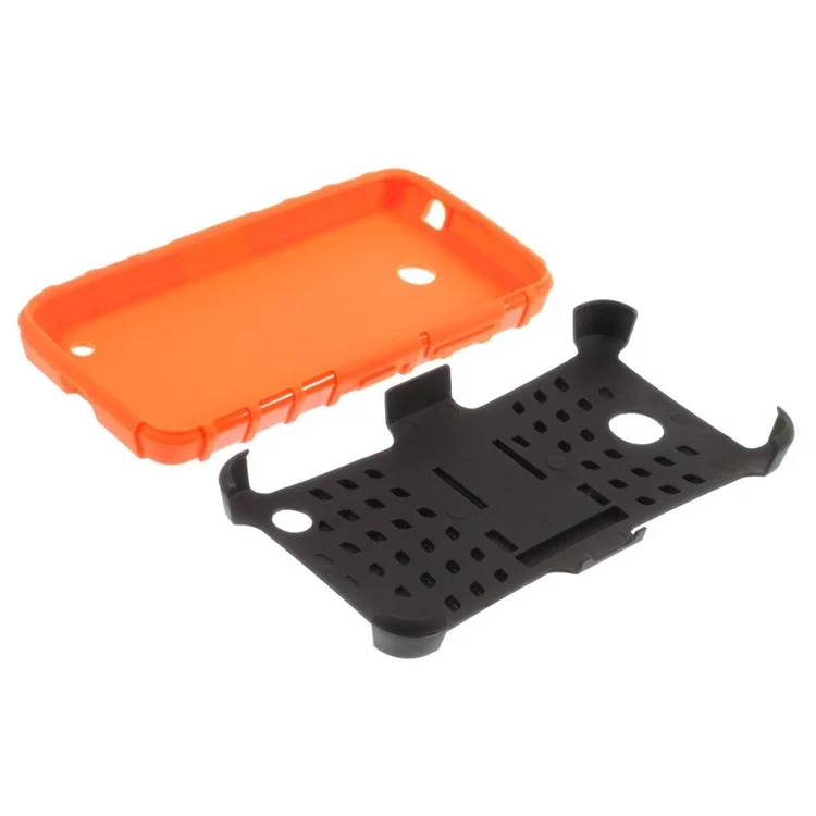 Anti-slip PC and TPU Hybrid Shell with Kickstand for Nokia Lumia 630 / Dual SIM - Orange
