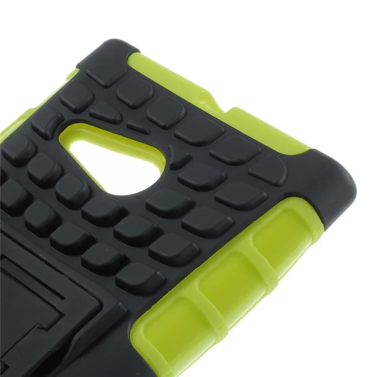 Anti-slip PC and TPU Combo Case for Nokia Lumia 735 / 730 Dual SIM with Kickstand - Green