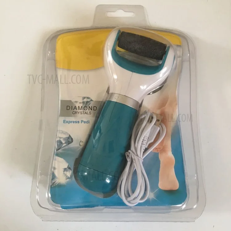 Electronic Pedicure Foot File Callus Remover Foot Care Tool Shaves with 2 Rollers - Blue