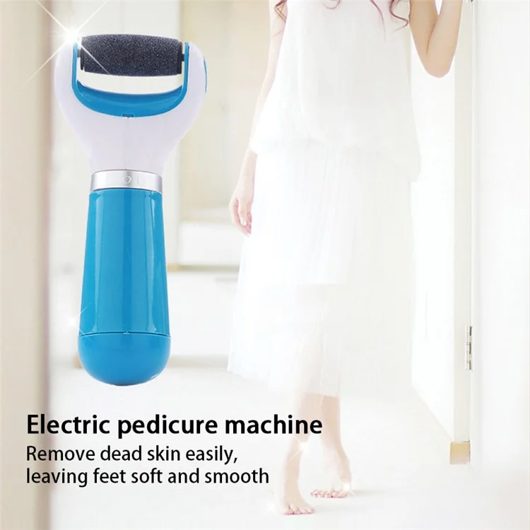 Electronic Pedicure Foot File Callus Remover Foot Care Tool Shaves with 2 Rollers - Blue