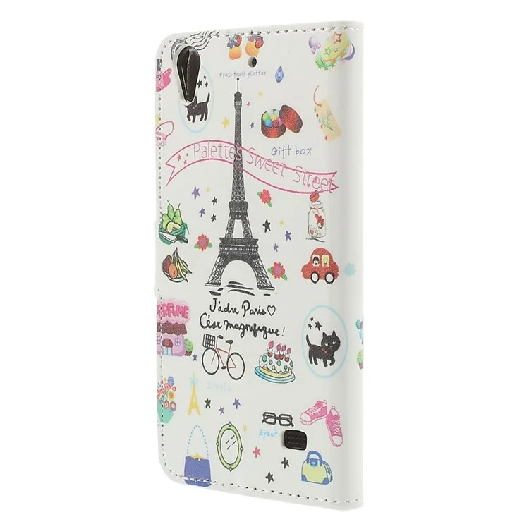 For Huawei Ascend G620S Wallet PU Leather Stand Case - Palettes Sweet Street