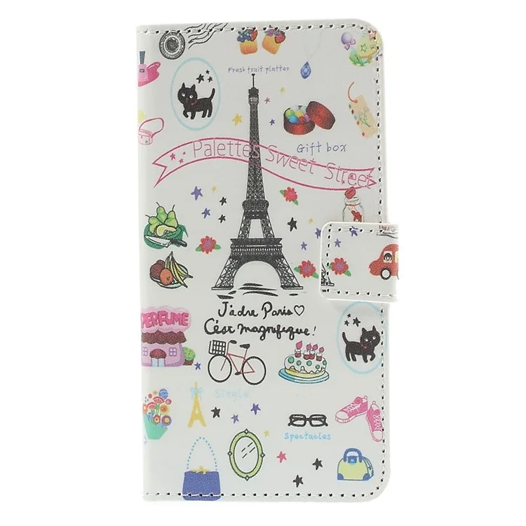 For Huawei Ascend G620S Wallet PU Leather Stand Case - Palettes Sweet Street