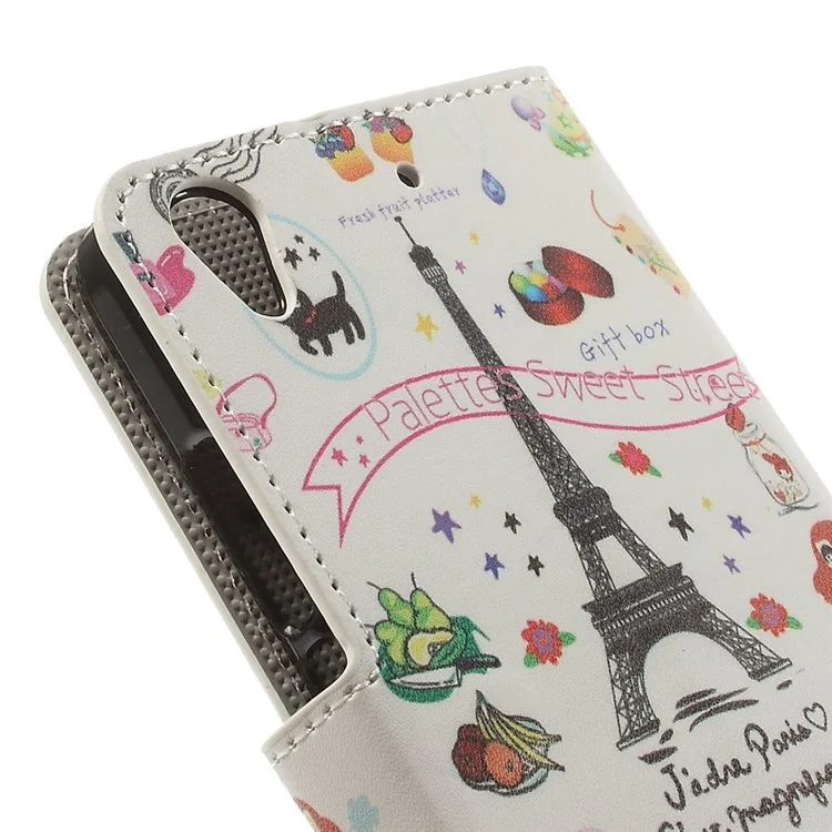 For Huawei Ascend G620S Wallet PU Leather Stand Case - Palettes Sweet Street