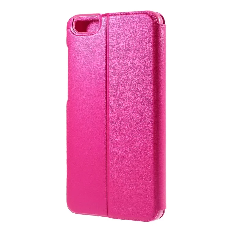 View Window Leather Stand Shell for Huawei Honor Play 4X - Rose