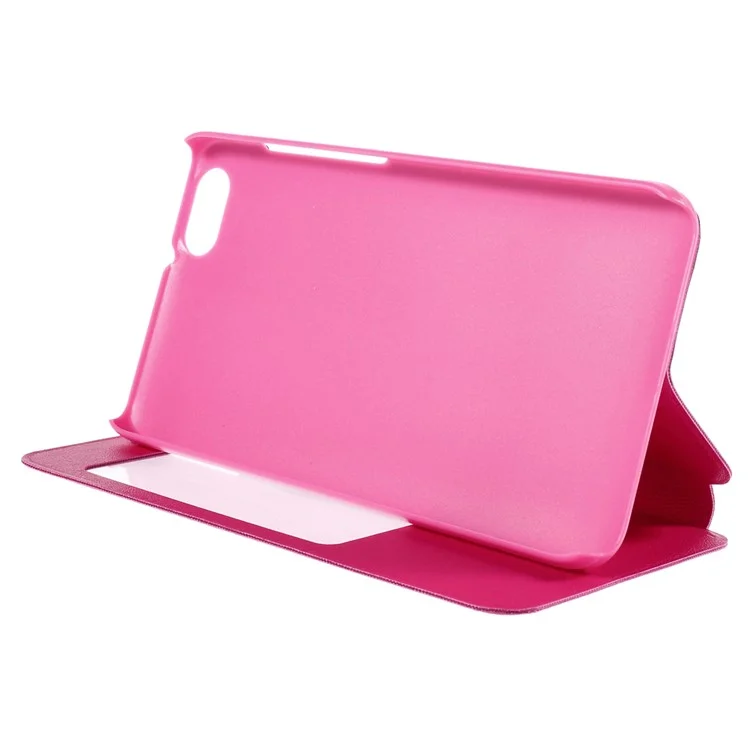 View Window Leather Stand Shell for Huawei Honor Play 4X - Rose