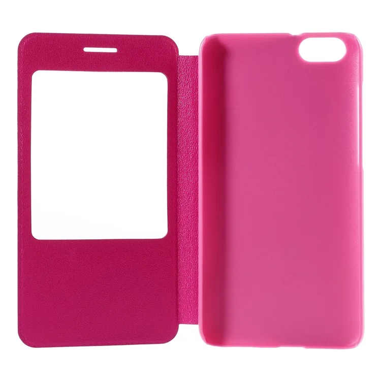 View Window Leather Stand Shell for Huawei Honor Play 4X - Rose