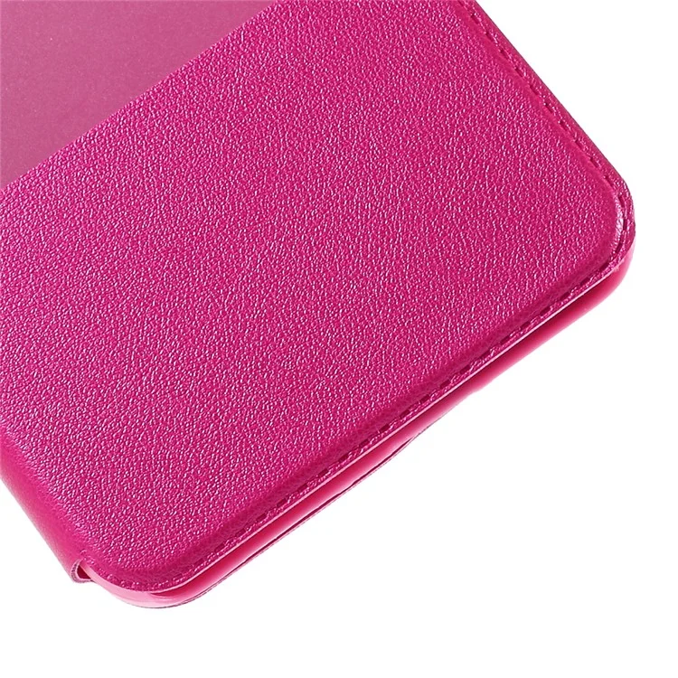 View Window Leather Stand Shell for Huawei Honor Play 4X - Rose