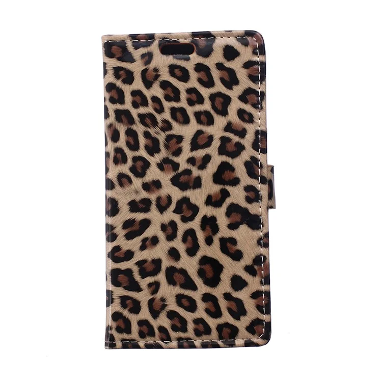 Leopard Pattern Wallet Stand Leather Case for Huawei Ascend P8 Lite