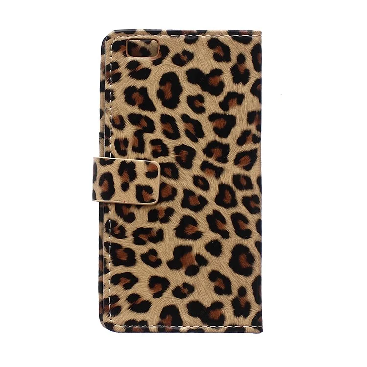Leopard Pattern Wallet Stand Leather Case for Huawei Ascend P8 Lite