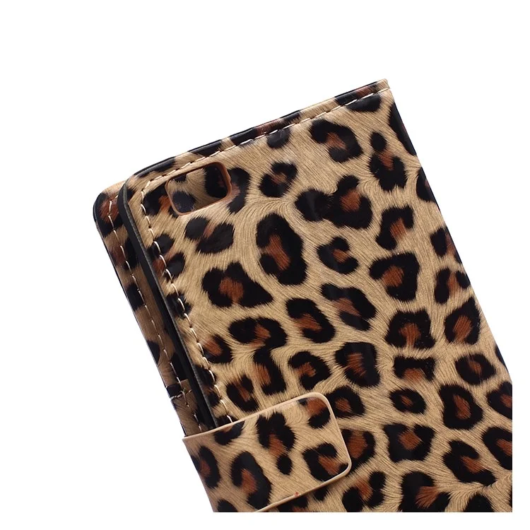Leopard Pattern Wallet Stand Leather Case for Huawei Ascend P8 Lite