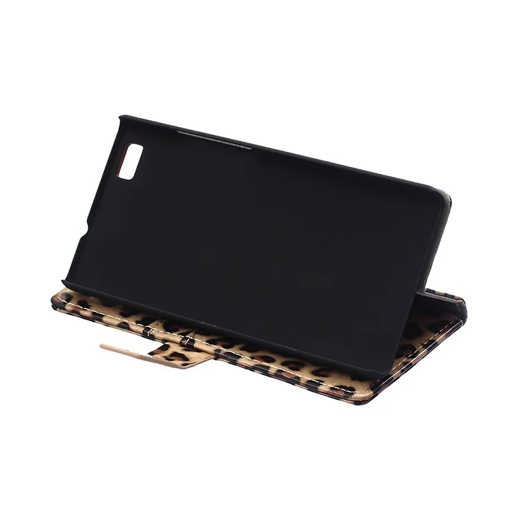 Leopard Pattern Wallet Stand Leather Case for Huawei Ascend P8 Lite