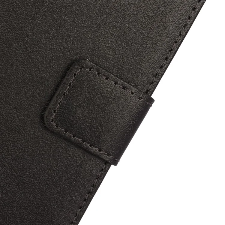 Genuine Split Leather Wallet Case for Huawei Ascend P8 Lite - Black