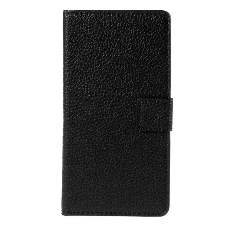 Litchi Grain Flip Wallet Leather Case for Huawei Ascend P8 Lite - Black