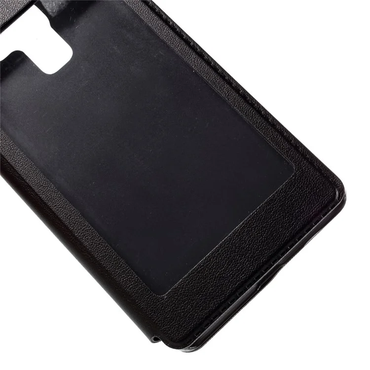Multifunctional View Window Leather Phone Case for Huawei Honor 7 / 7 Premium - Black