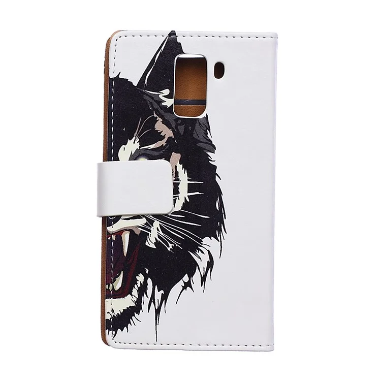 Flip Wallet Stand Leather Shell for Huawei Honor 7 / 7 Premium - Tiger Head