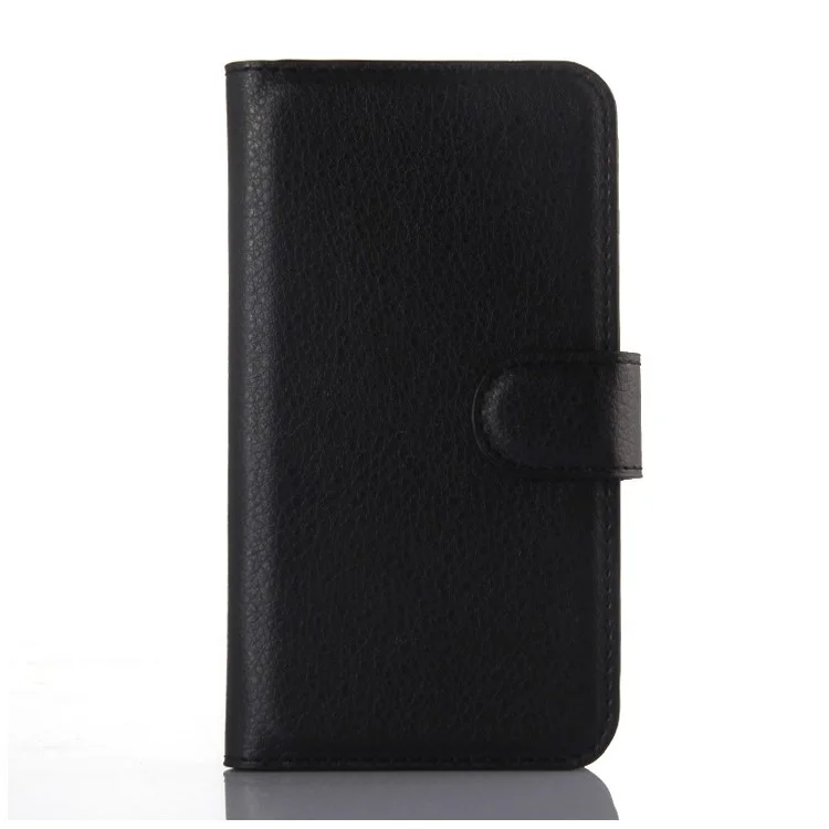 Litchi Skin Wallet Leather Stand Case for Huawei Honor Bee Y5c - Black