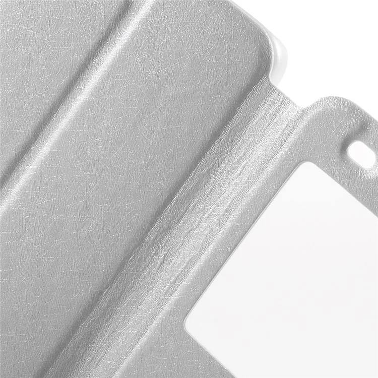 Dual View Window Leather Case for Huawei Honor 4A / Y6 with Stand - White