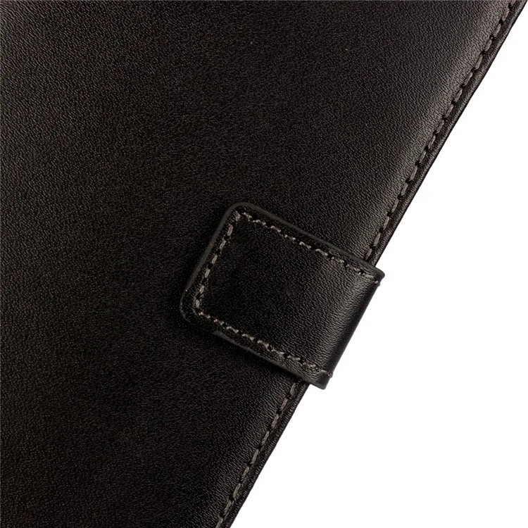 Genuine Split Leather Wallet Case for Huawei Honor 7 / 7 Premium with Stand - Black