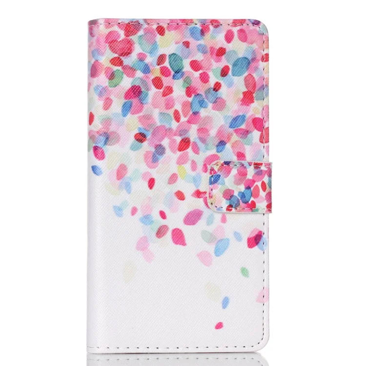 PU Leather Protective Case for Huawei Ascend P8 Lite - Colorful Petals
