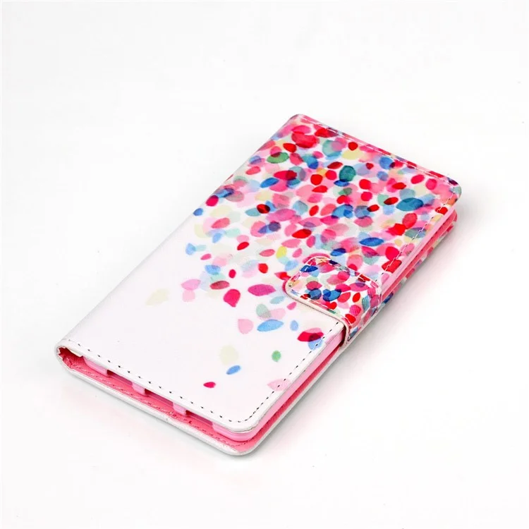 PU Leather Protective Case for Huawei Ascend P8 Lite - Colorful Petals