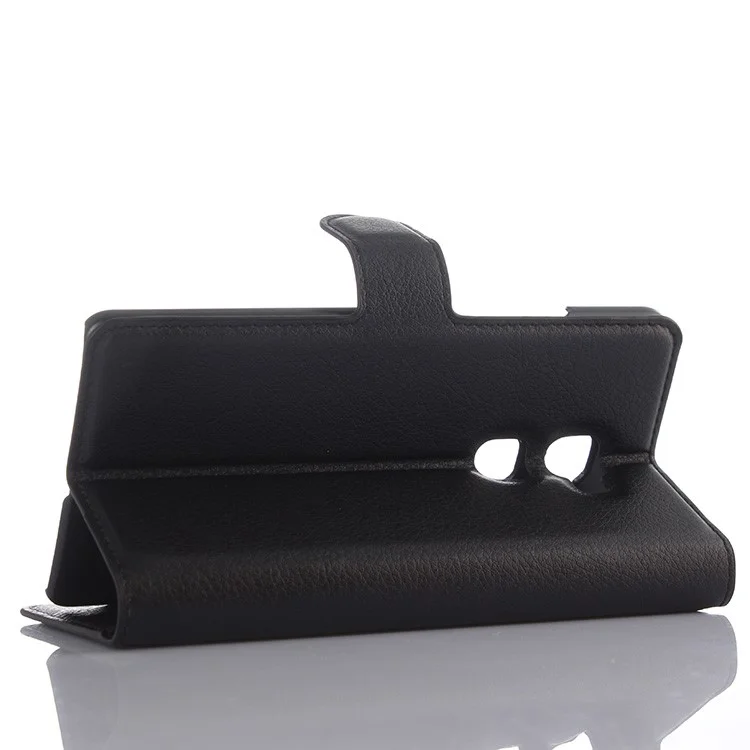 Lychee Skin Wallet Leather Stand Case for Huawei Mate S - Black