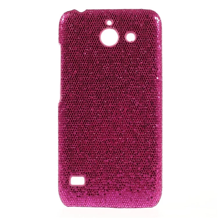 Glittery Sequins Coated Hard Cover Case for Huawei Ascend Y550 - Rose