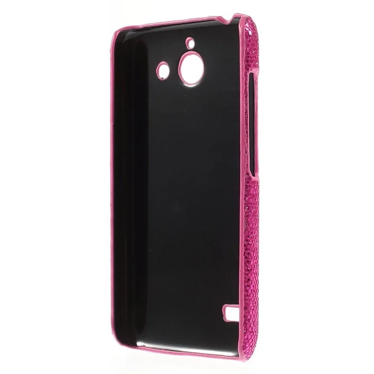 Glittery Sequins Coated Hard Cover Case for Huawei Ascend Y550 - Rose