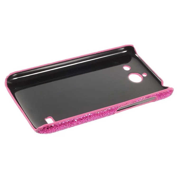 Glittery Sequins Coated Hard Cover Case for Huawei Ascend Y550 - Rose