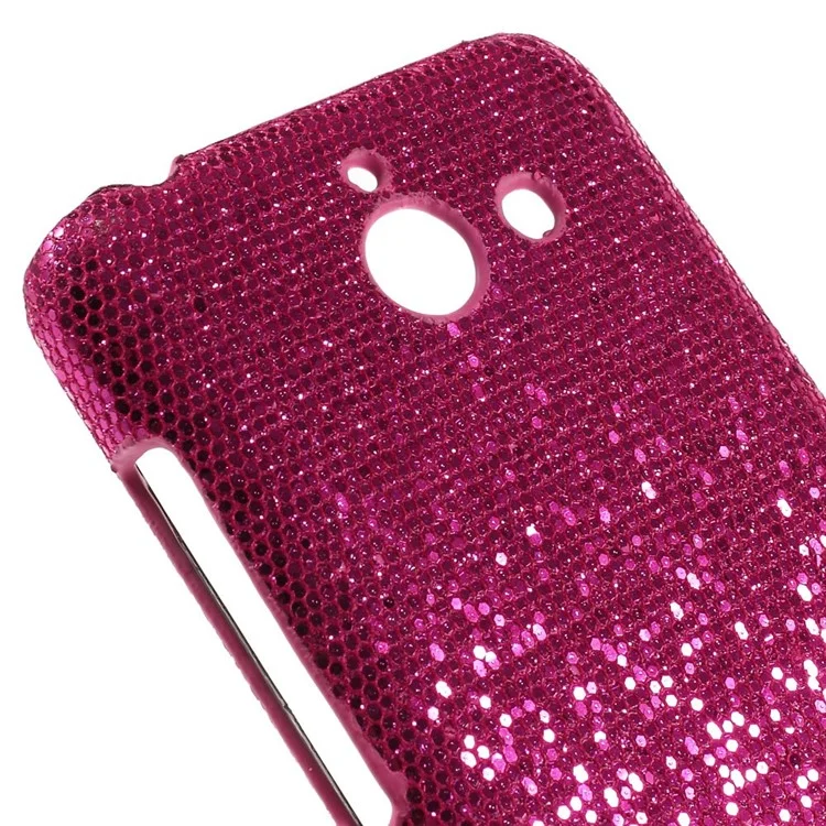 Glittery Sequins Coated Hard Cover Case for Huawei Ascend Y550 - Rose