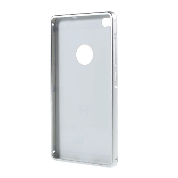 Metal Bumper Slide-on Plastic Back Cover for Huawei Ascend P8 - Silver