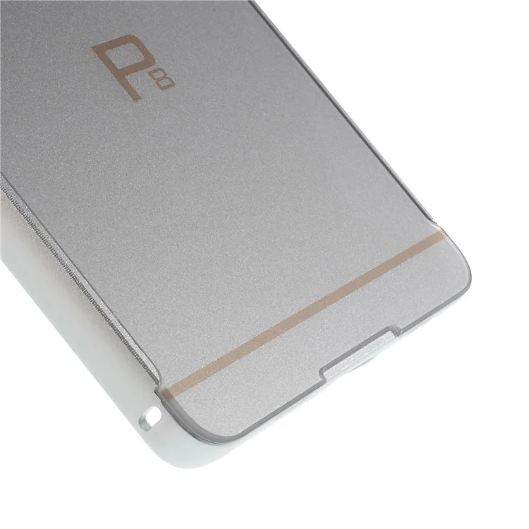 Metal Bumper Slide-on Plastic Back Cover for Huawei Ascend P8 - Silver