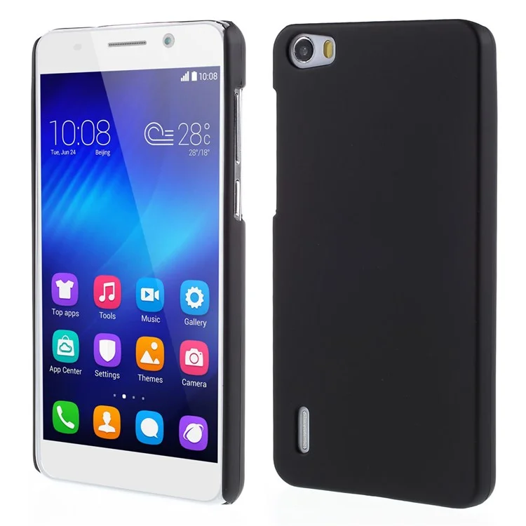 Rubberized Hard Plastic Shell Case for Huawei Honor 6 - Black