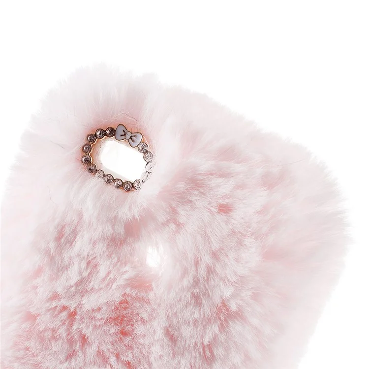 Soft Fur Coated Rhinestone TPU Cover for Huawei P9 Lite/G9 Lite - Pink