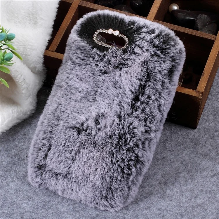 Soft Fur Coated TPU Back Phone Case for Huawei P Smart/Enjoy 7S - Grey
