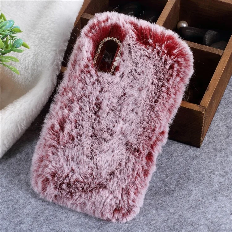 Soft Fur Coated TPU Back Phone Case for Huawei P20 - Red