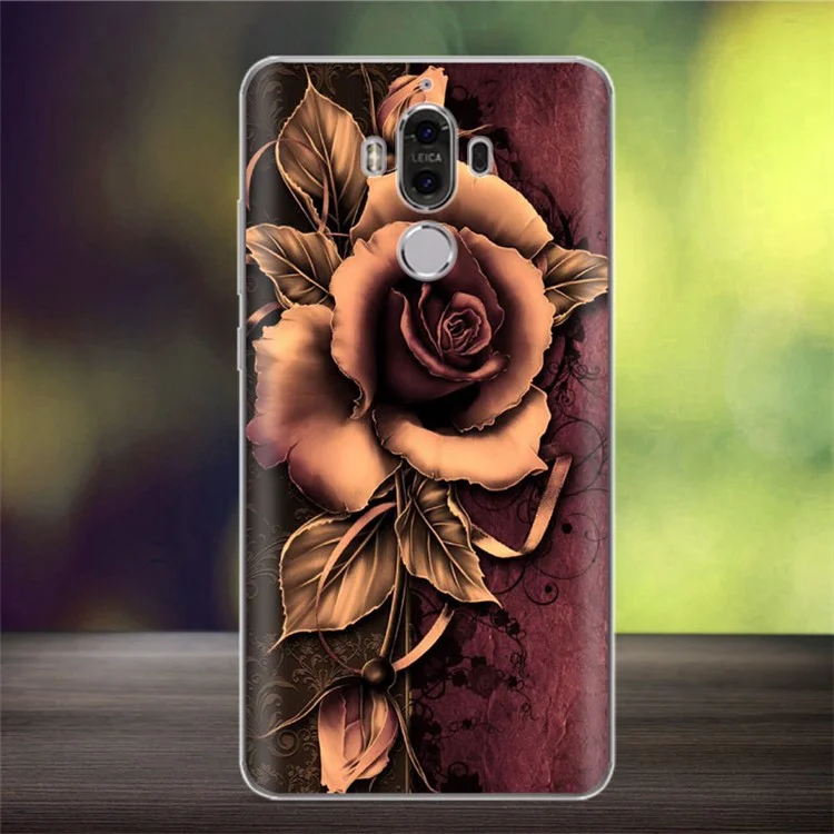 Softlyfit Embossment Flexible TPU Back Case for Huawei Mate 9 - Gothic Rose