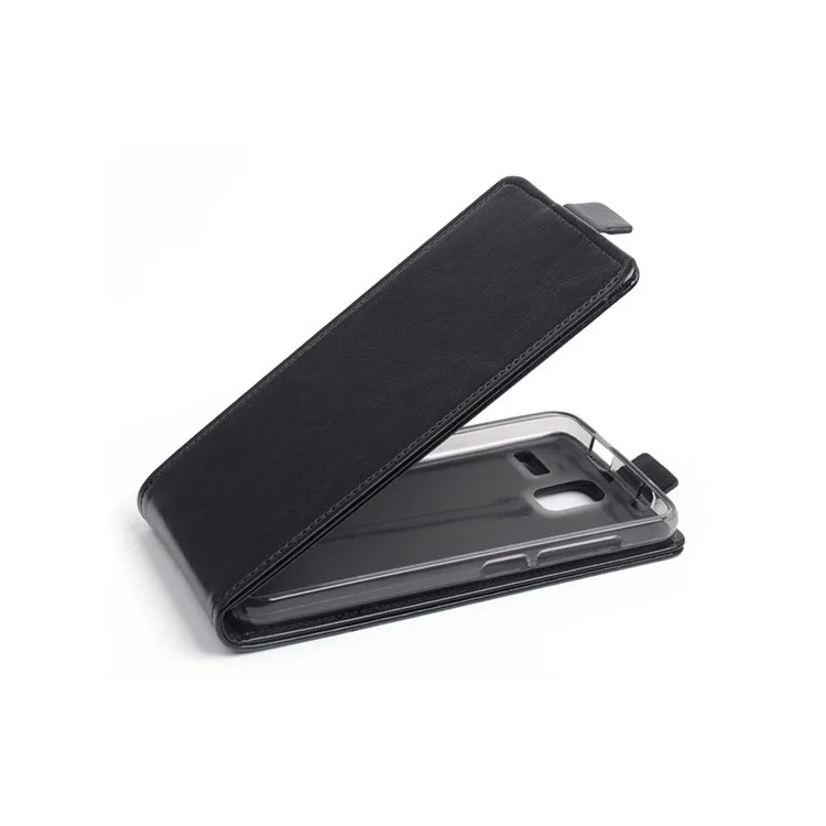 Crazy Horse Leather Case Vertical Flip for Lenovo S580 - Black