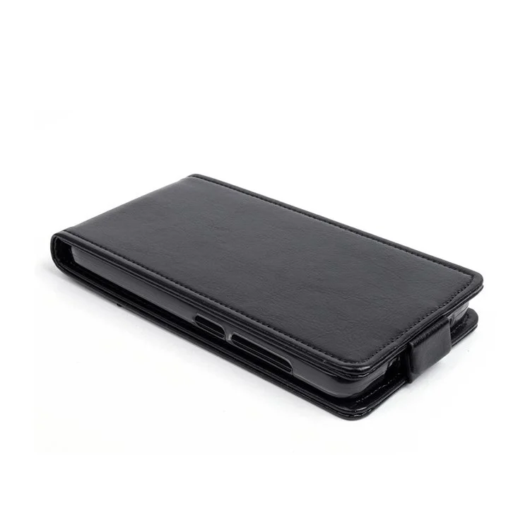 Crazy Horse Leather Case Vertical Flip for Lenovo S580 - Black
