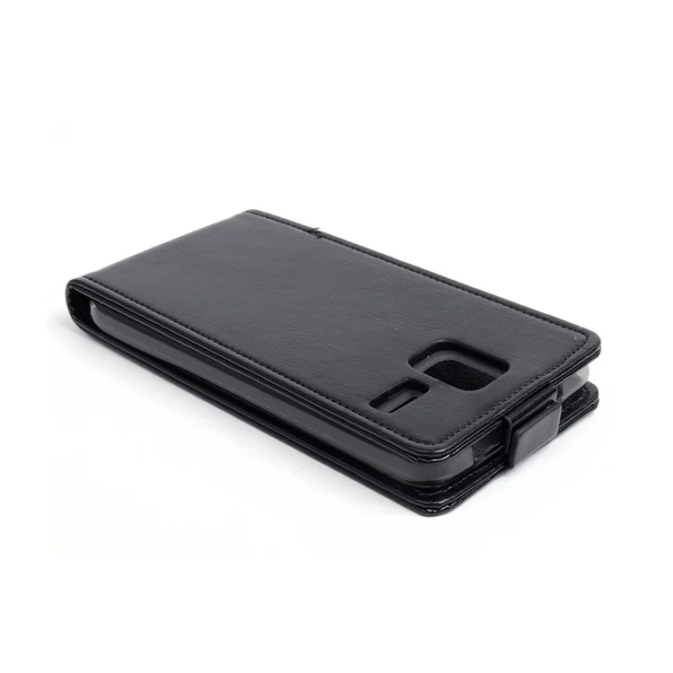 Crazy Horse Leather Case Vertical Flip for Lenovo S580 - Black