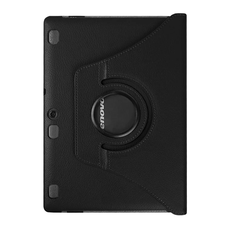 Litchi Texture Rotating Stand Leather Case for Lenovo TAB 2 A10-70 - Black
