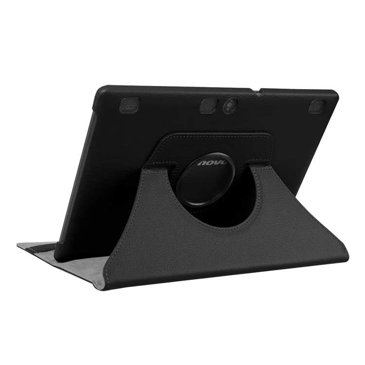 Litchi Texture Rotating Stand Leather Case for Lenovo TAB 2 A10-70 - Black