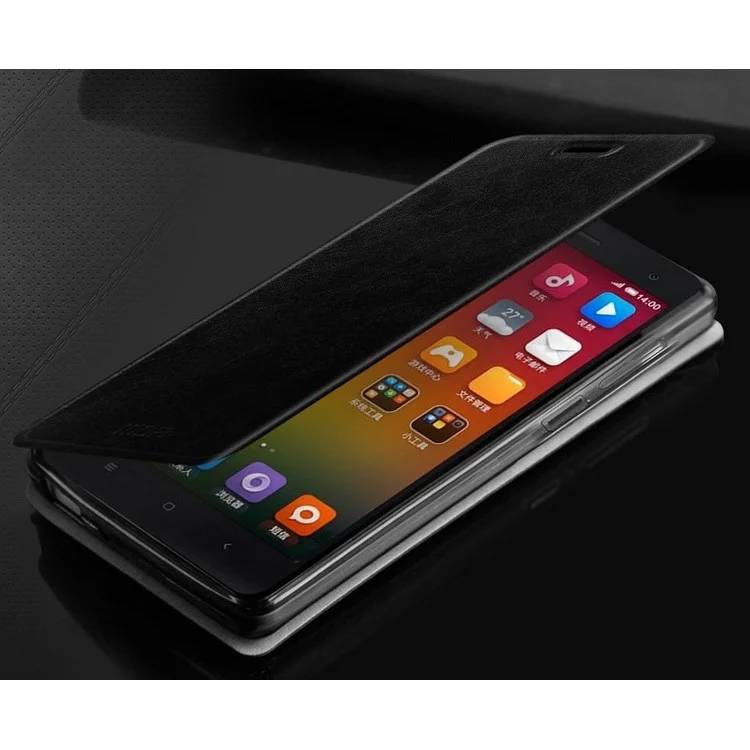 MOFI Rui Series Leather Case for Xiaomi 4 MI4 w/ Stand - Black