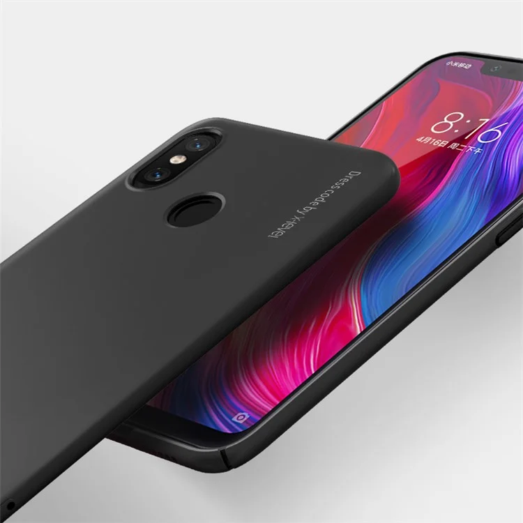 X-LEVEL Knight Series Matte Hard PC Back Phone Case for Xiaomi Mi 8 (6.21-inch) - Black