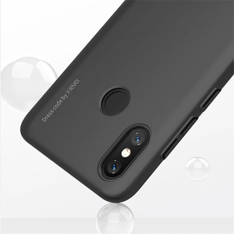 X-LEVEL Knight Series Matte Hard PC Back Phone Case for Xiaomi Mi 8 (6.21-inch) - Black