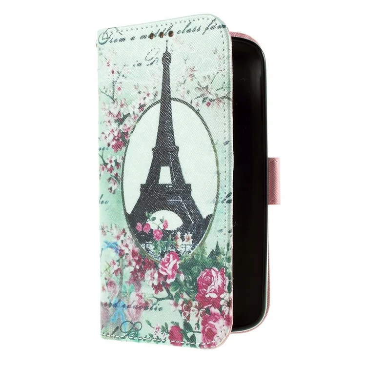 Callfree Wallet Leather Case for Alcatel One Touch Pop C7 OT-7040E - Eiffel Tower and Flowers