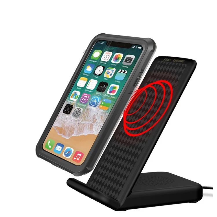 Multifunctional Ports Qi Wireless Charger Stand for iPhone Samsung LG Etc - Black