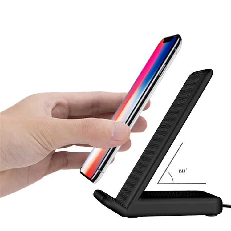 Multifunctional Ports Qi Wireless Charger Stand for iPhone Samsung LG Etc - Black