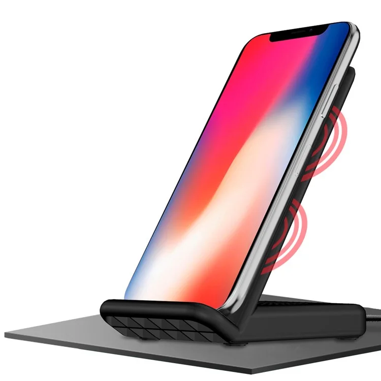 Multifunctional Ports Qi Wireless Charger Stand for iPhone Samsung LG Etc - Black